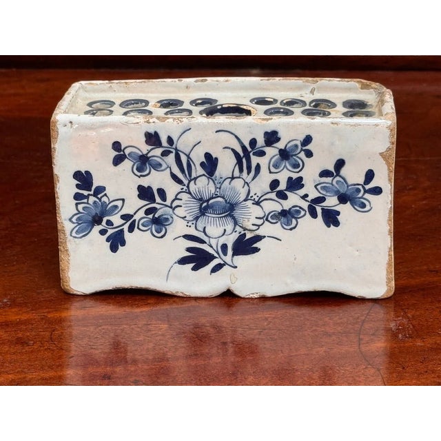 English English Delft Flower Brick, C. 1760, Floral Decoration For Sale - Image 3 of 5