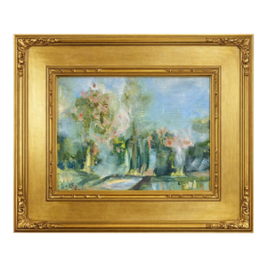 Whimsical Alabama Plein Air Spring Landscape Painting on Panel — Bold Impasto Color, Framed