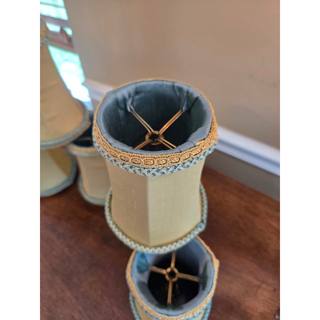 Champagne Silk Chandelier Lamp Shades - Set of 6 For Sale - Image 11 of 11