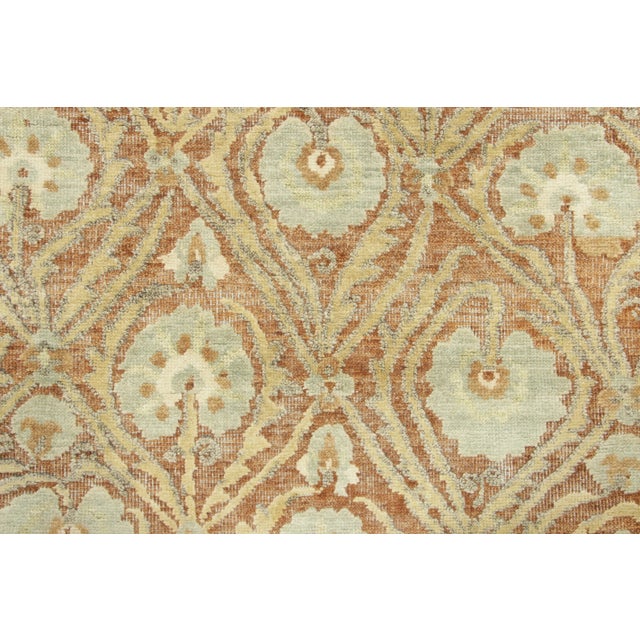 Rug & Kilim Contemporary Block Print Floral Vine Natural Silk Runner by Rug & Kilim, India For Sale - Image 4 of 8