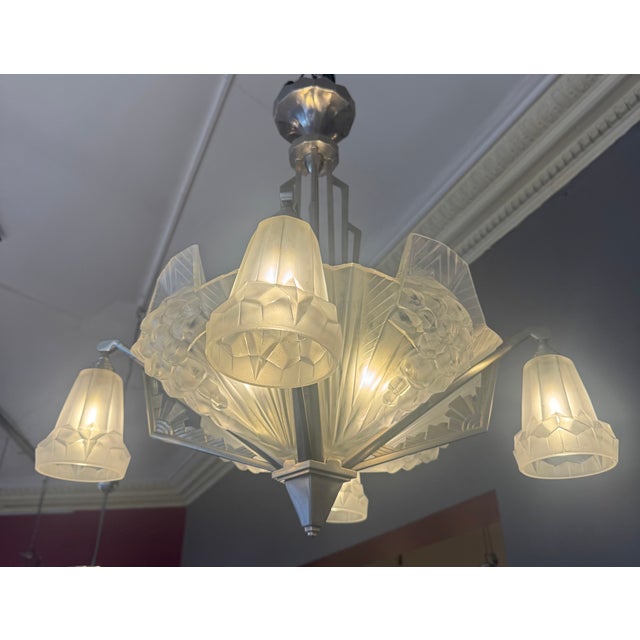 Art Deco Chandelier by Henri Petitot, 1930 For Sale - Image 16 of 18