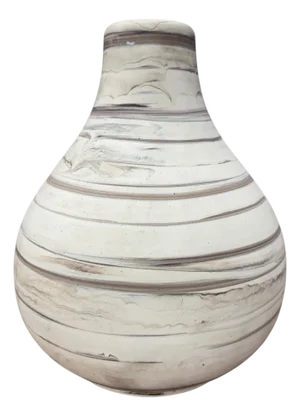 Rounded Brown & Stone Cream Swirled Ceramic Lamp Base