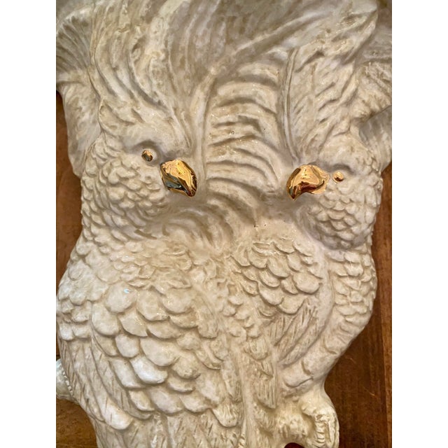 Vintage Porcelain Cockatoo Parrot Wall Sconces - A Pair For Sale - Image 12 of 13