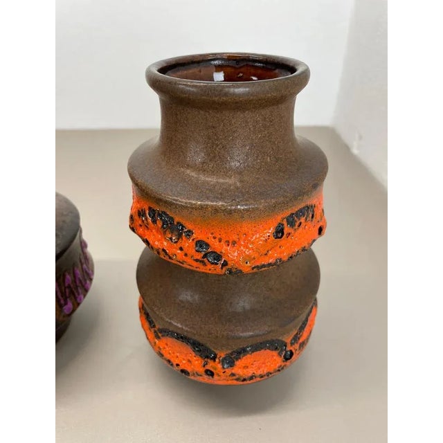 WGP Pink Orange Ceramic Fat Lava Vases from Scheurich, Germany, 1970s, Set of 2 For Sale - Image 15 of 18