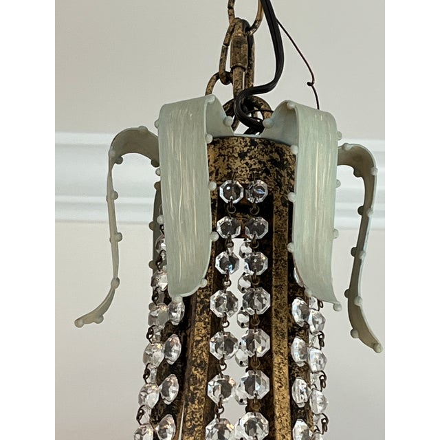 English David Iatesta Scalloped Tole Chandelier For Sale - Image 3 of 18