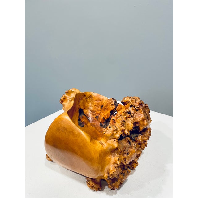 handcaved bich burl bowl , unik from the 40s This piece has an attribution mark, I am sure that it is completely authentic...