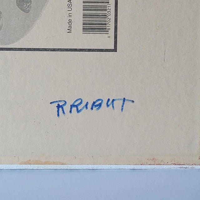 1990s Vintage Portrait of "Man in Green Shirt" Oil on Canvas Board by Rosemary Rabut For Sale - Image 4 of 4