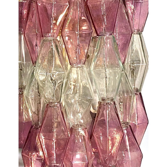 Pink and Clear Poliedri Sconces by Carlo Scarpa for Venini, 1980s, Set of 2 For Sale - Image 9 of 13