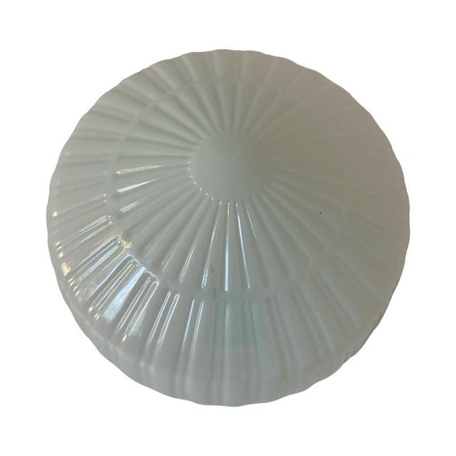 Art Deco Ceiling Lamp with Opaline Glass and Metal Mount, Czechoslovakia, 1960s For Sale - Image 6 of 10