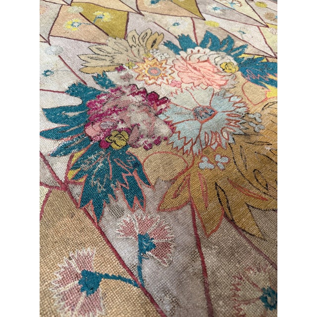 17th Century Antique Italian Florentine Tapestry With Central Flower Bouquet For Sale - Image 10 of 10