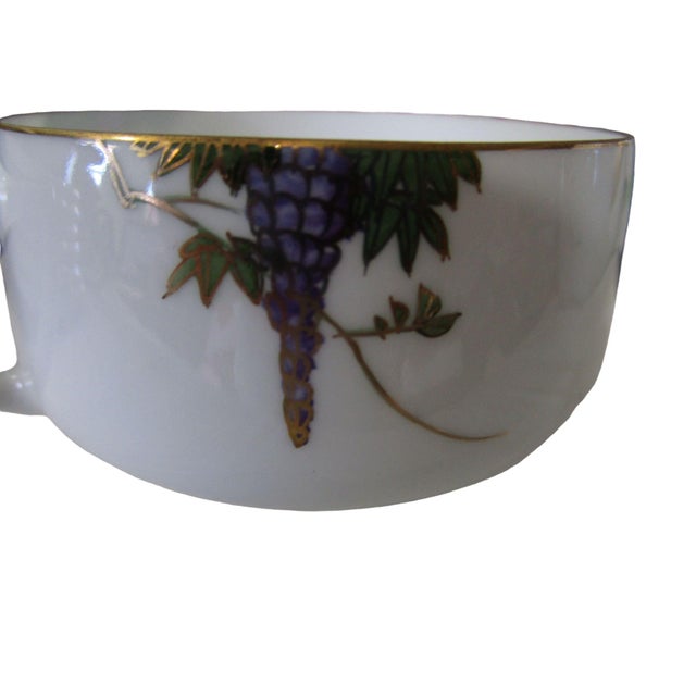 White Vintage Koshida Wisteria Garland Geisha Lithophane Tea Cup & Saucer Set- 2 Pieces For Sale - Image 8 of 13