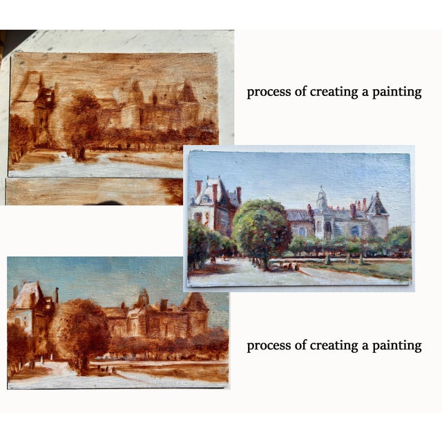Framed Original Painting Fontainebleau Palace Landscape by Valeriya S. For Sale - Image 6 of 12