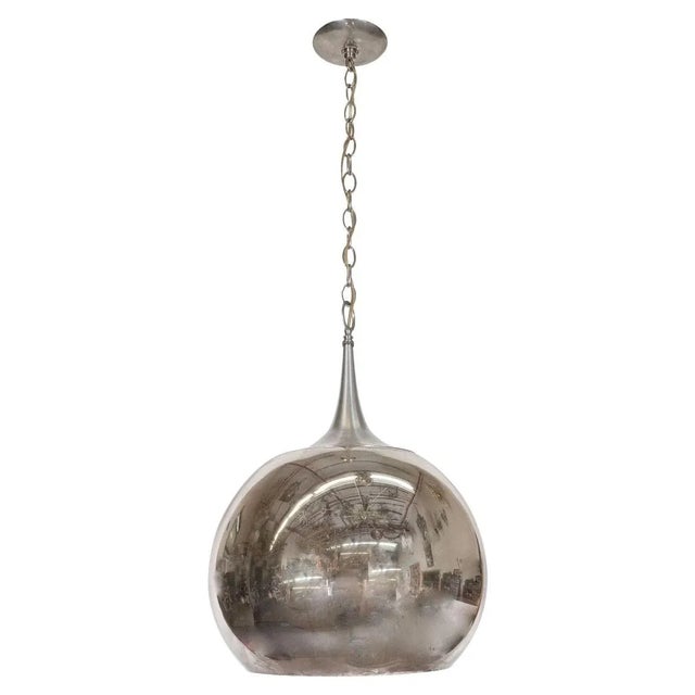 Space-Age Mercury Glass Pendant For Sale - Image 9 of 9