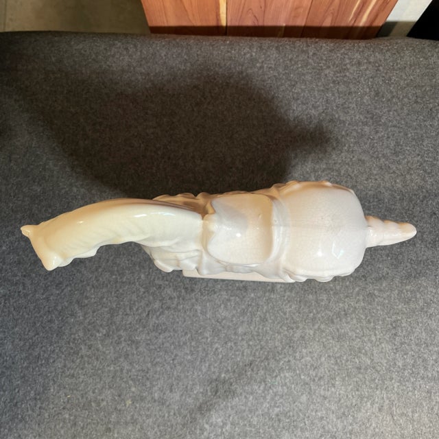 Ceramic Mid 20th Century White Glaze Ceramic Horse Figurine For Sale - Image 7 of 10
