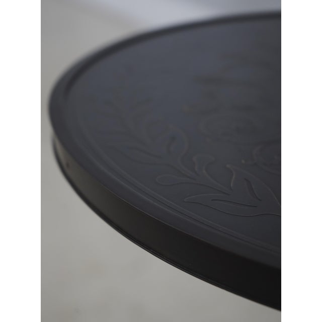 2010s Theodore Alexander Round Etched Copper Top Occasional Table For Sale - Image 5 of 14