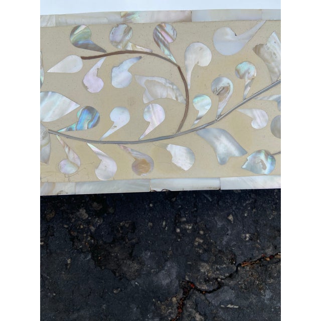 Vintage Mother of Pearl Inlay Mirror For Sale - Image 4 of 11