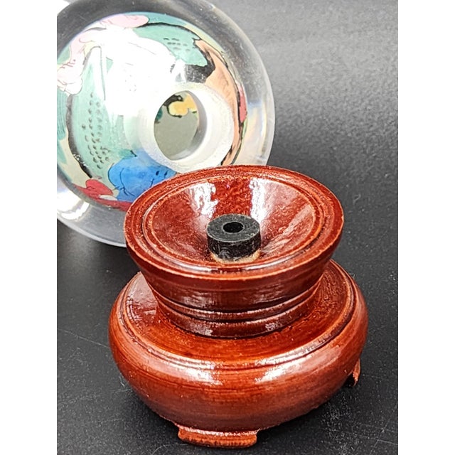 Vintage Chinese Reverse-Painted Globe With Rotating Stand For Sale - Image 16 of 18