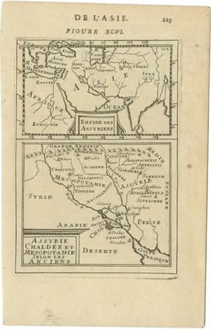 Antique Map of the Empire of the Assyriens by Mallet, 1683