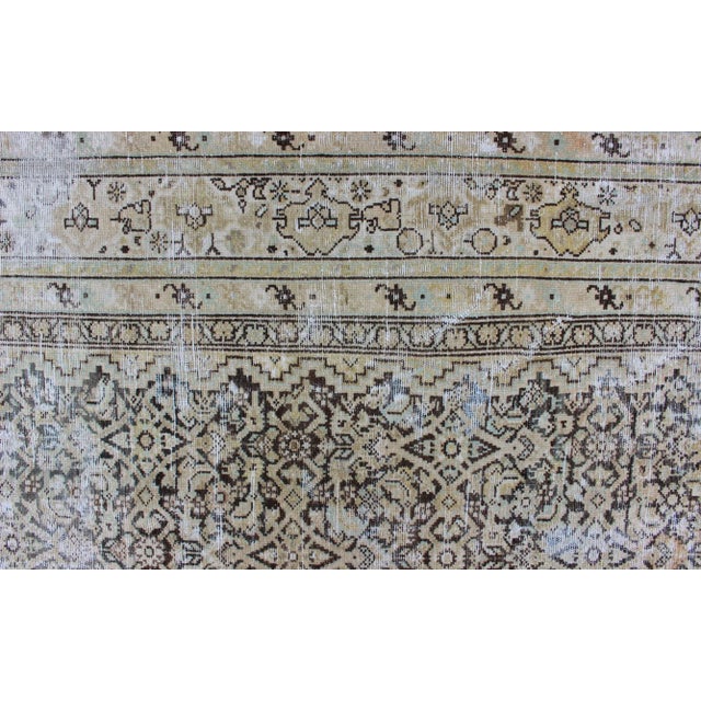 Gray Large Gallery Persian Malayer Runner With Herati Design in Gray and Earth Tones 7'6 X 13'2 For Sale - Image 8 of 16