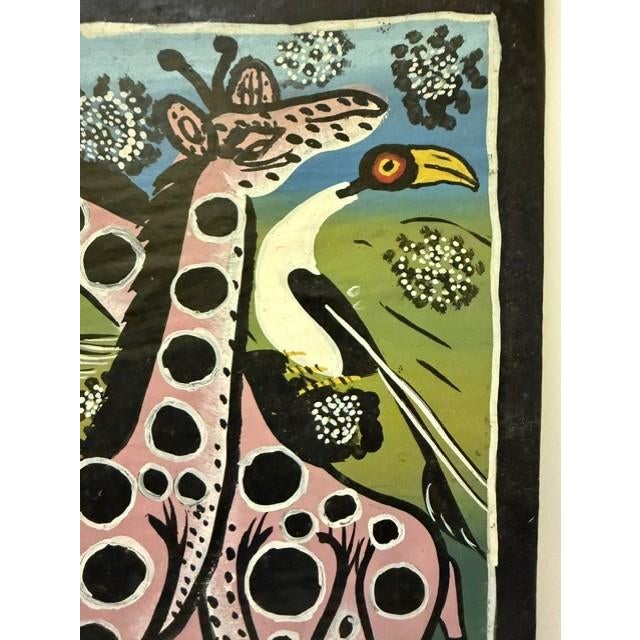 Original "Mbomo" Tingatinga Painting - Authentic Tanzanian Folk Art, Enamel on Wrapped Canvas, 12" X 16" - Signed, Ready to Hang For Sale - Image 4 of 16