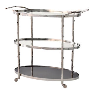 Modern Nickel Plated Arbor Bar Cart For Sale