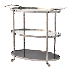 Modern Nickel Plated Arbor Bar Cart