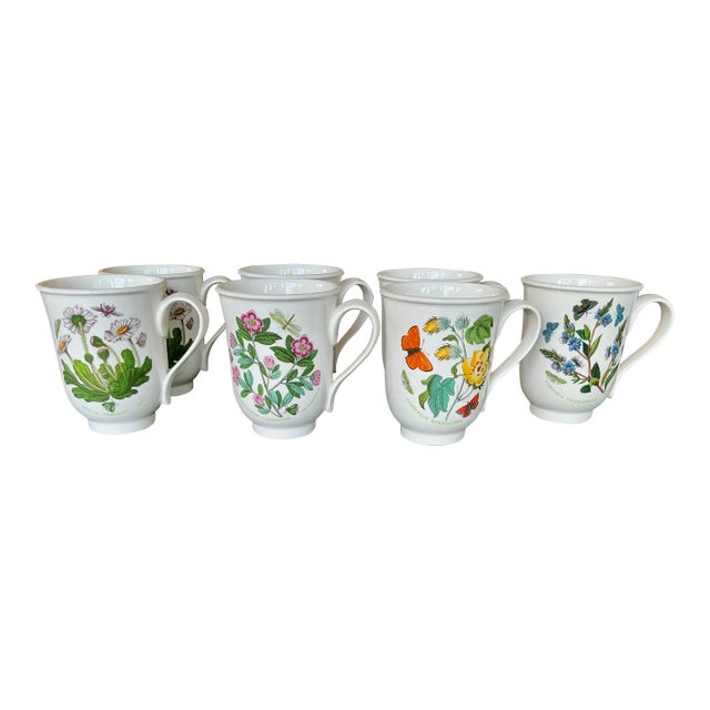 Port Mierion “The Botanic Garden” Coffee Cups - Set for 7 For Sale