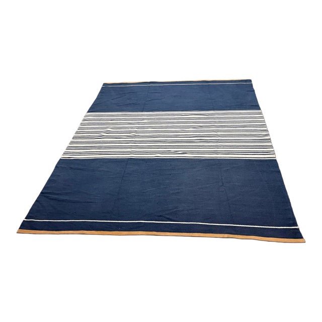 7ft 7in × 10ft 1 in Serena & Lily Signature Cotton Dhurrie Rug For Sale