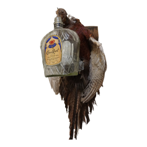 Taxidermy Pheasant Drinking From Crown Royal Bottle