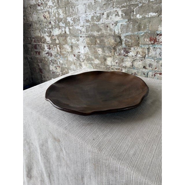 Contemporary Puebla Round Serving Tray (Chocolate) For Sale - Image 3 of 6