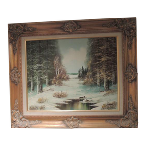 1960s Oil Painting by M. Earl "California School of Painters" Landscape Scene