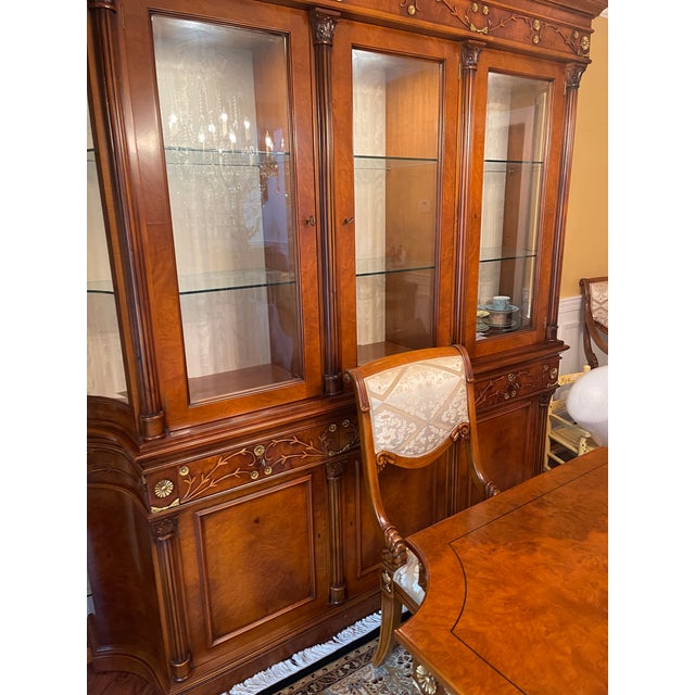 Beautiful Dining Room Table With 6 Chairs, 2 Arm Chairs and Breakfront For Sale - Image 13 of 15