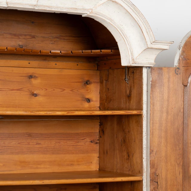 White 18th Century Large Swedish Pine Wedding Cabinet Painted White For Sale - Image 8 of 15