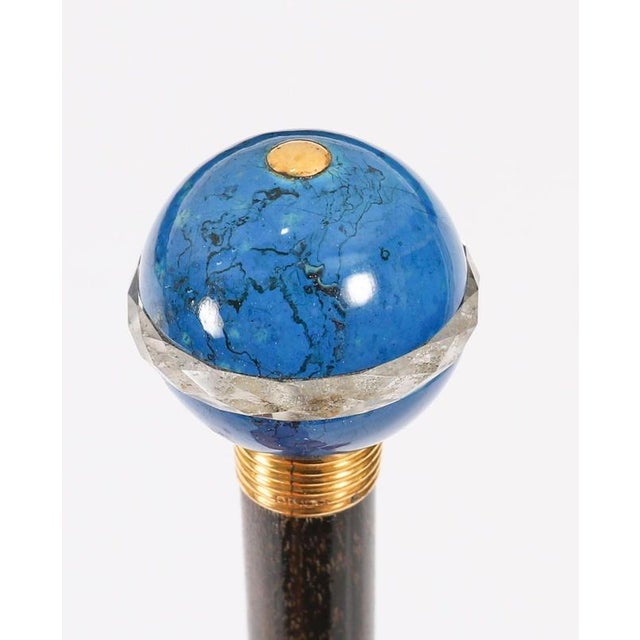 Antique Lapis Lazuli Walking Stick Cane by Briggs, 1890s For Sale - Image 3 of 10
