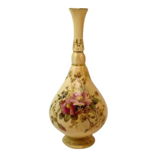 Small Antique 1912 Royal Worcester Floral Vase For Sale