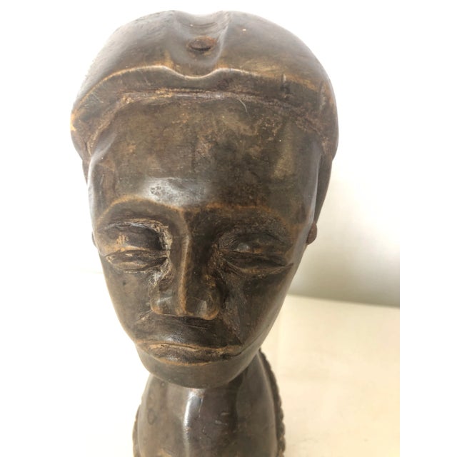 Vintage 1970s African Hand Carved Wooden Figure For Sale - Image 4 of 12