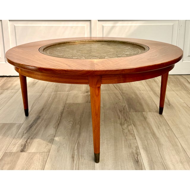 MCM Coffee Table Brass Tray For Sale - Image 15 of 17