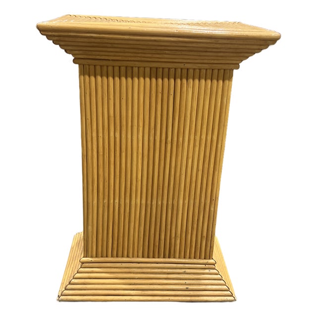 Italian 1970s Gabriella Crespi Attributed Bamboo Column Pedestal For Sale