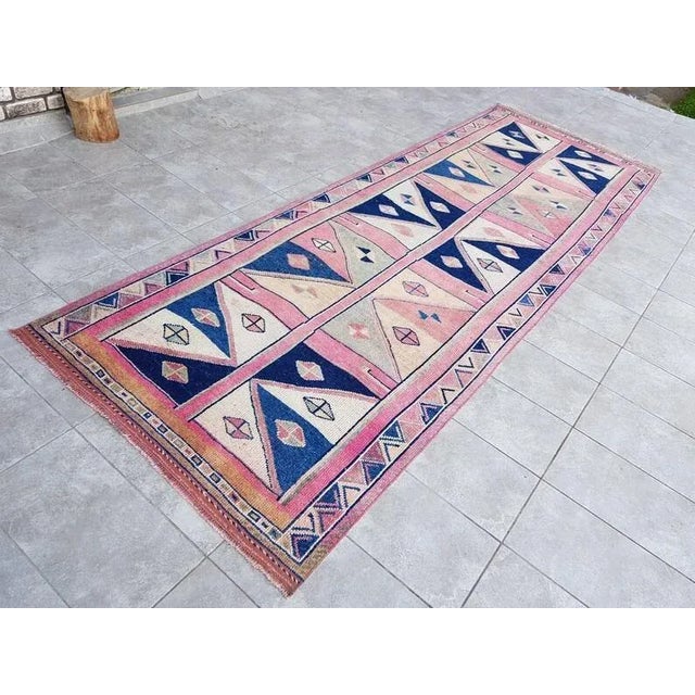 1960s Large Cream Runner, Oversize Runner Rug, Oushak Runner Rug, Farmhouse Decor For Sale - Image 4 of 7