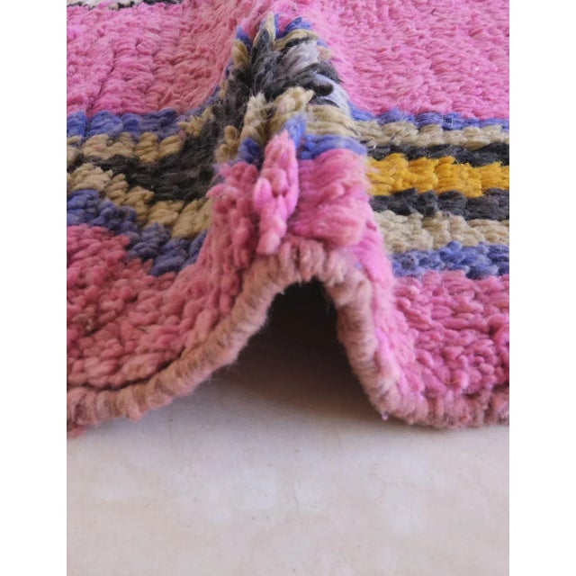 Abstract Pink Boujad Moroccan Rug - 10.3 X 6.2 Ft For Sale - Image 3 of 8