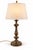 Vintage Neoclassical Acanthus Table Lamp in Aged Bronze With Ivory Linen Shade For Sale - Image 4 of 6