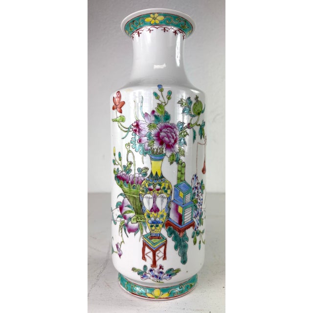 Mid-Century Chinese Export Handpainted Porcelain Vase. For Sale - Image 10 of 10