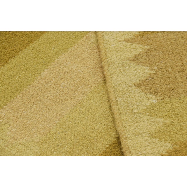 Textile Rug & Kilim’s Scandinavian Style Rug in Gold and Chartreuse Geometric Patterns For Sale - Image 7 of 7