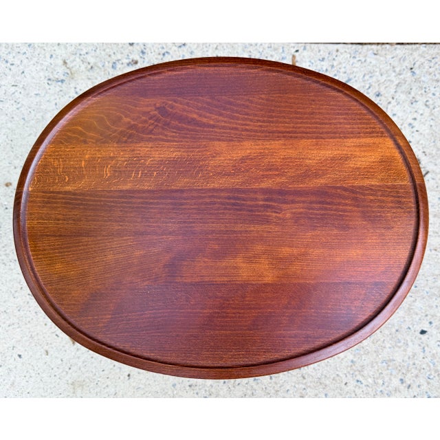 1990s Ekornes Stressless Ellipse Adjustable Side Table For Sale - Image 5 of 8