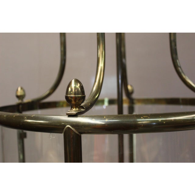 Metal 20th Century Six-Light Brass Lantern, 1950s For Sale - Image 7 of 14