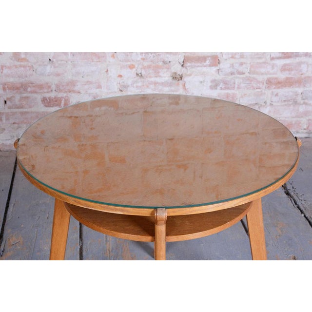 1950s Mid-Century Coffee Table in Oak and Glass from JITONA Soběslav, Czech, 1950s For Sale - Image 5 of 13