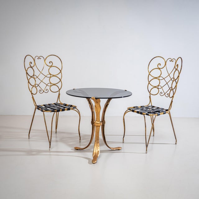 Gio Ponti Pair of Metal Side Chairs by Gio Ponti for Casa E Giardino, Italy, 1950s For Sale - Image 4 of 11