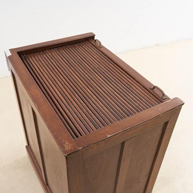 Wood Rolling Shutter Filing Cabinet For Sale - Image 7 of 10