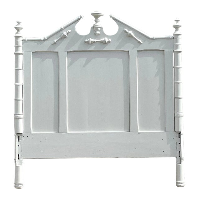 Mid 20th Century Vintage Georgian Pediment Full Headboard For Sale