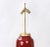 19th Century Chinese Qing Double Bulb Pull Switch Oxblood Glaze Lamp With Gold Leaf Top and Base For Sale In New York - Image 6 of 8